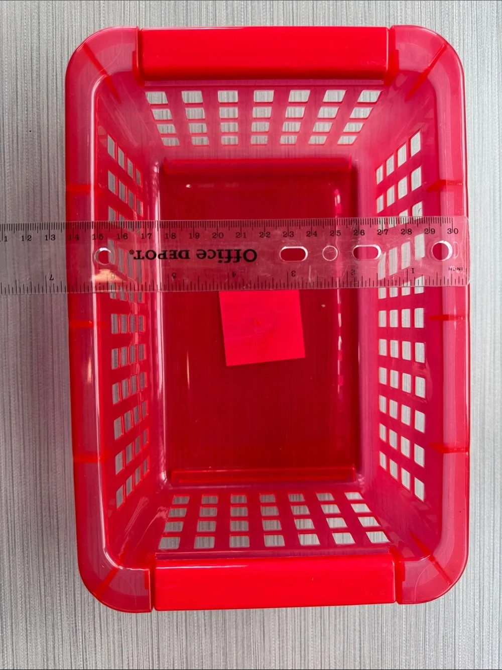 🟥 Set of 4 Red Plastic Stackable Storage Baskets, Like New